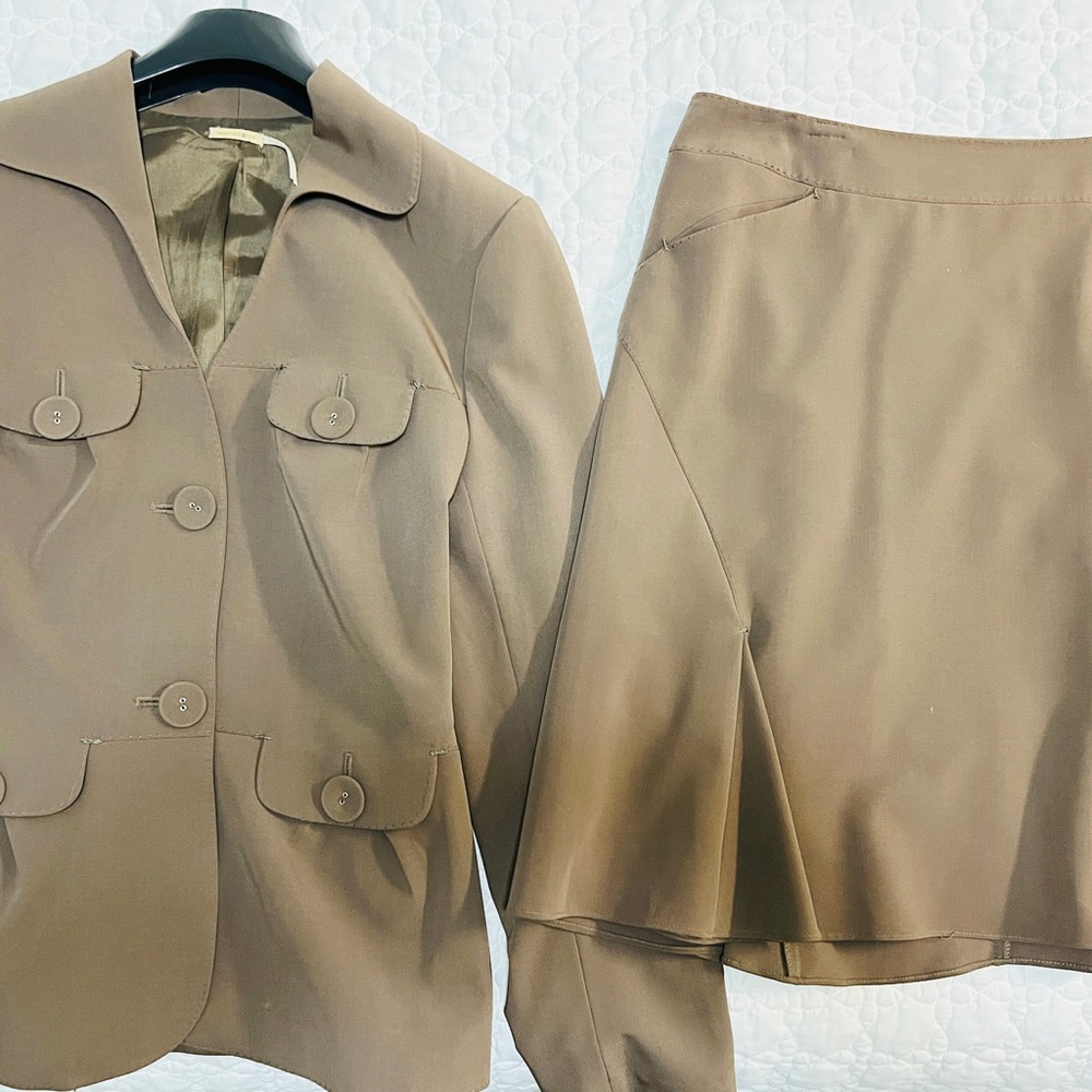 Max Studio Taupe Skirt Suit